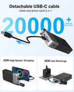 Load image into Gallery viewer, NOBIS Power Bank 45W 20000mAh Portable Charger with Detachable Cable