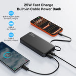 Load image into Gallery viewer, NOBIS 25W Portable Charger 10000mah Power Bank Built-in USB-C Cable